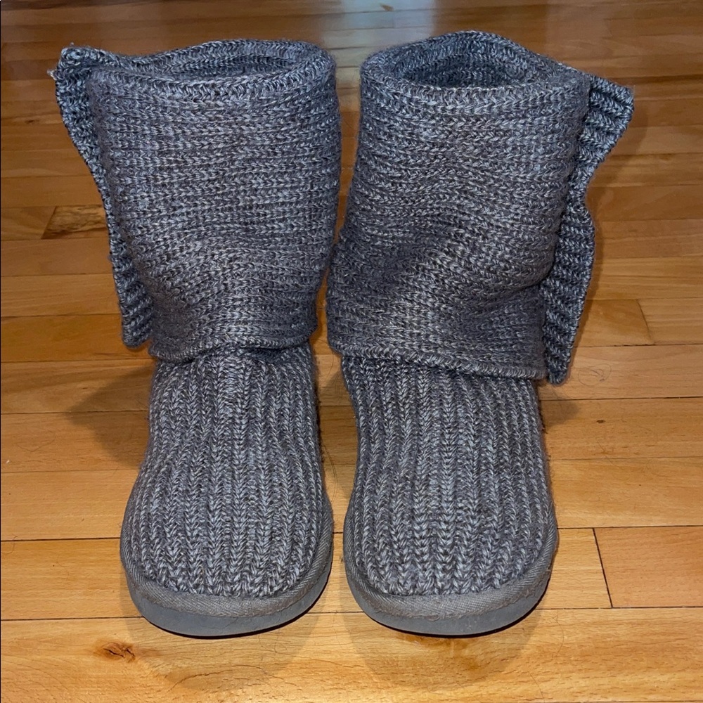 UGG Cardy Gray Knit Convertible Boots